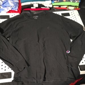 Champion Black Long Sleeve Pullover Crewneck Sweatshirt
